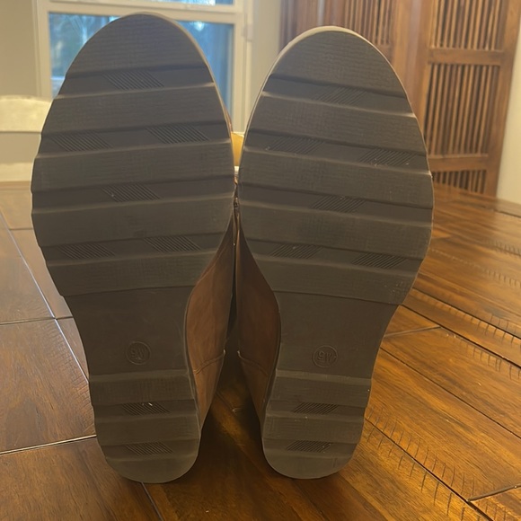 Universal Thread Platform Boots Women’s 9W Cognac Brown Cute Cozy Lace Up - Picture 8 of 11